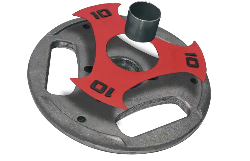 Rotha Fitness dumbbells with a modern and minimalist design, stacked on a dark surface.